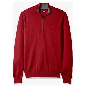NWT IZOD Men's Red Quarter Zip Sweater Size XL